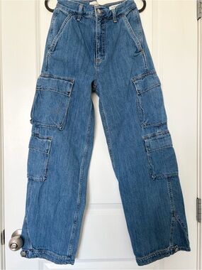 Denim Forum The ’90s Millie Hi-Rise Cargo Jeans Size 26